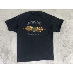 Vintage Harley-Davidson Shirt‎ Mens Large Black Carolina Coast Wilmington NC 90s